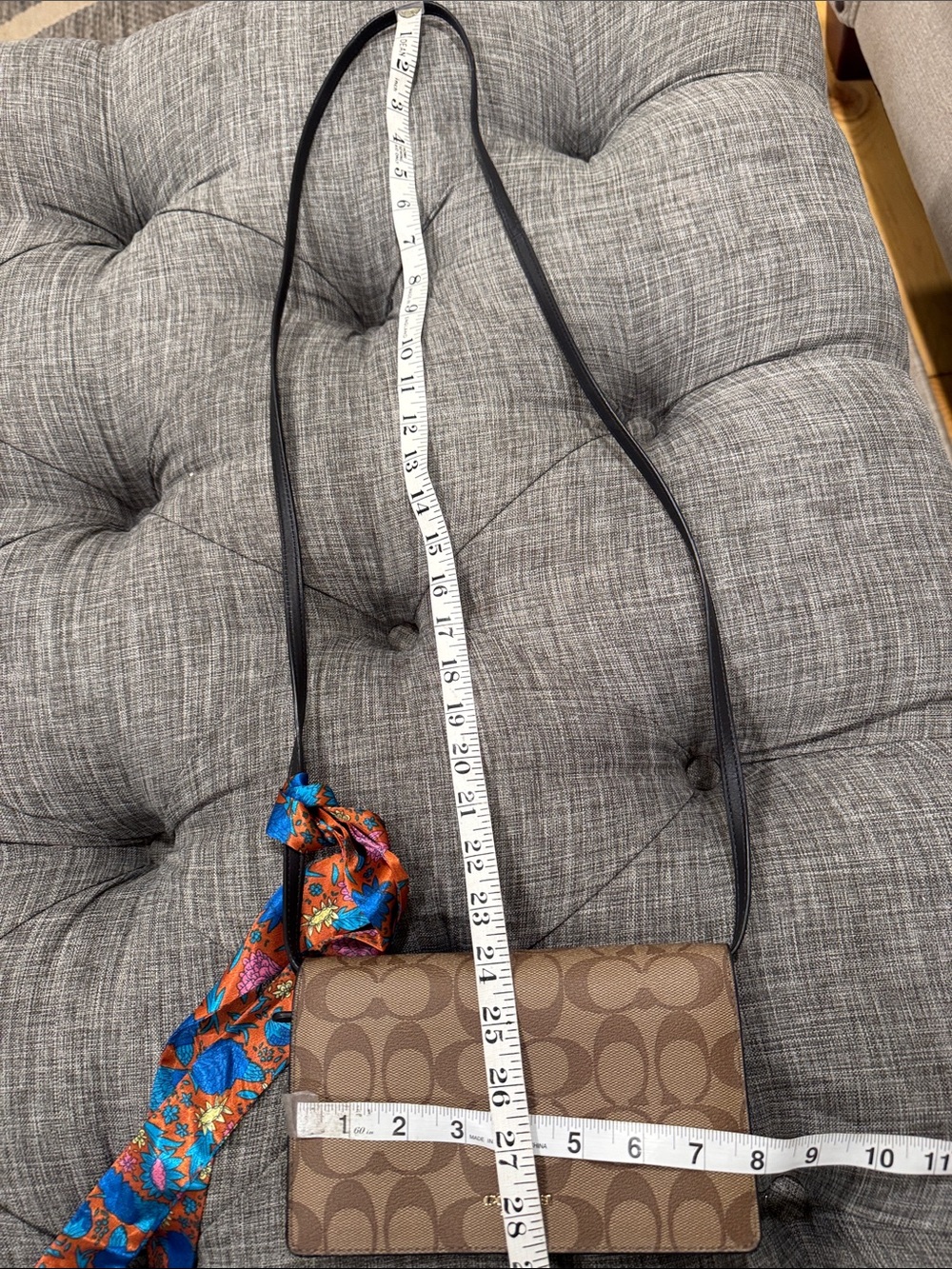 Coach Bag Anna Brown Signature Clutch Foldover Crossbody - Picture 17 of 17